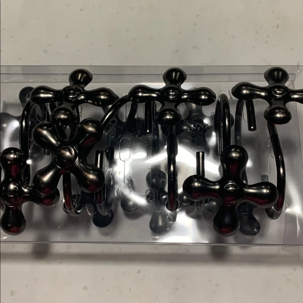 Water Tap Shower curtain hooks 12 pack Hot & Cold Metal hooks NEW Unique & Rare